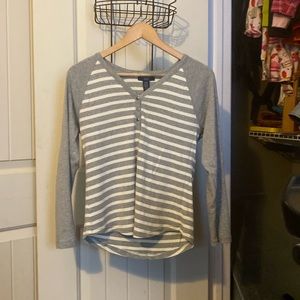 Chaps size large, gray, and white long sleeve